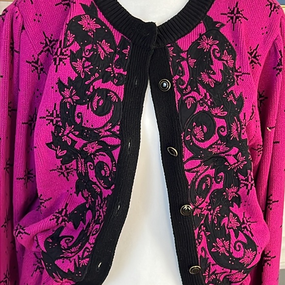 VTG United Collections by Anne Crimmins size L cardigan - Picture 2 of 5